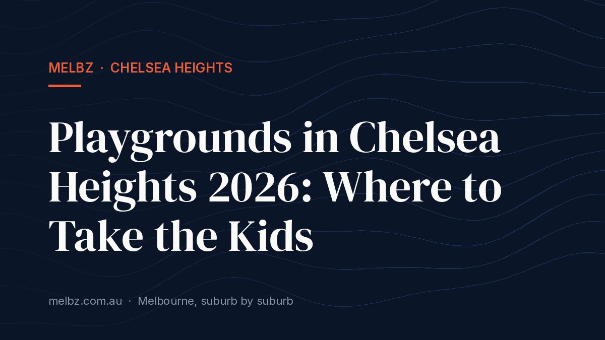 Title card: Playgrounds in Chelsea Heights 2026: Where to Take the Kids