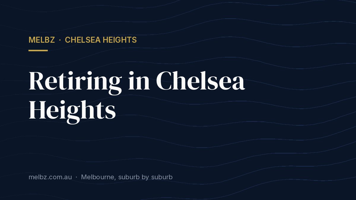 Title card: Retiring in Chelsea Heights