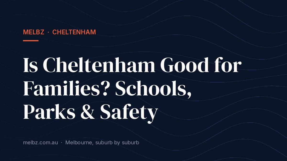 Title card: Is Cheltenham Good for Families? Schools, Parks & Safety