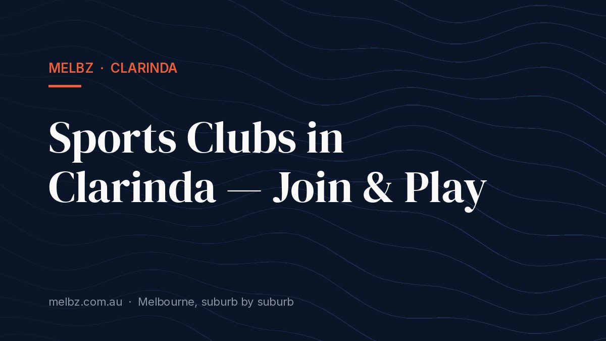 Title card: Sports Clubs in Clarinda — Join & Play
