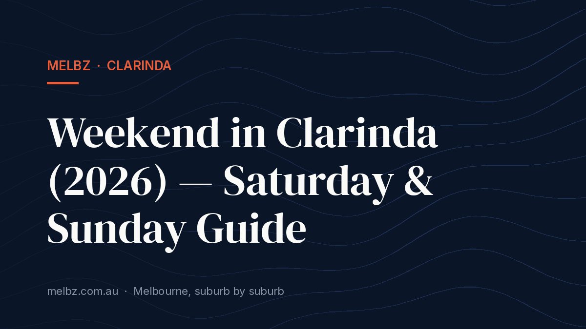 Title card: Weekend in Clarinda (2026) — Saturday & Sunday Guide