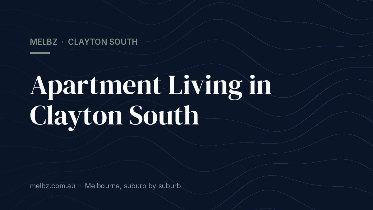 Title card: Apartment Living in Clayton South