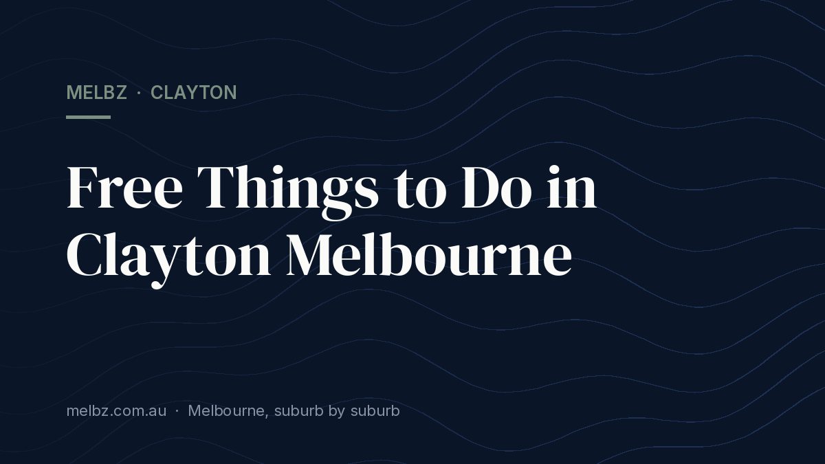 Title card: Free Things to Do in Clayton Melbourne