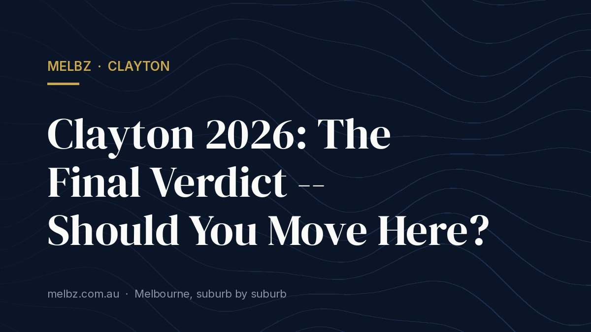 Title card: Clayton 2026: The Final Verdict -- Should You Move Here?