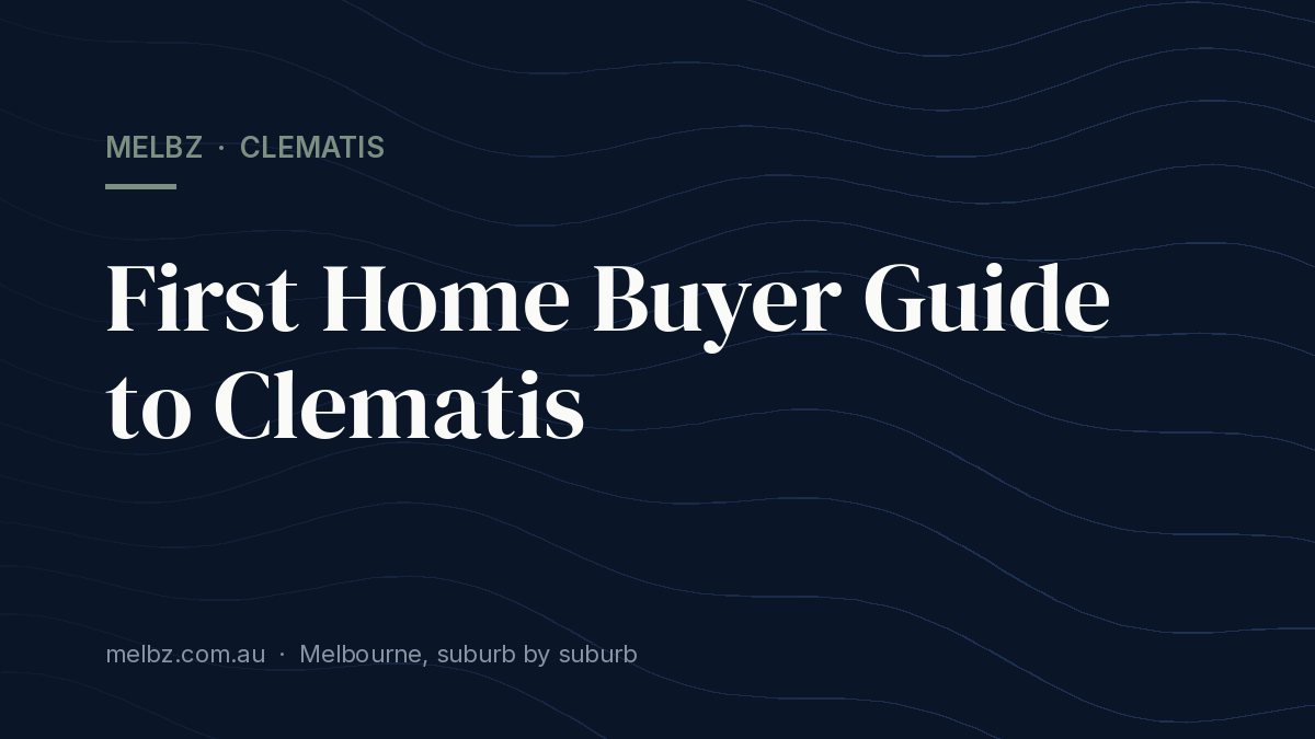 Title card: First Home Buyer Guide to Clematis