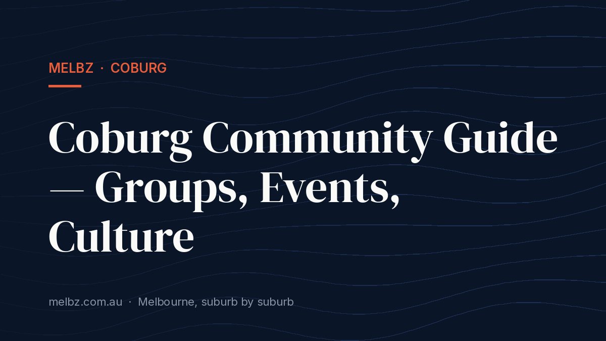Title card: Coburg Community Guide — Groups, Events, Culture