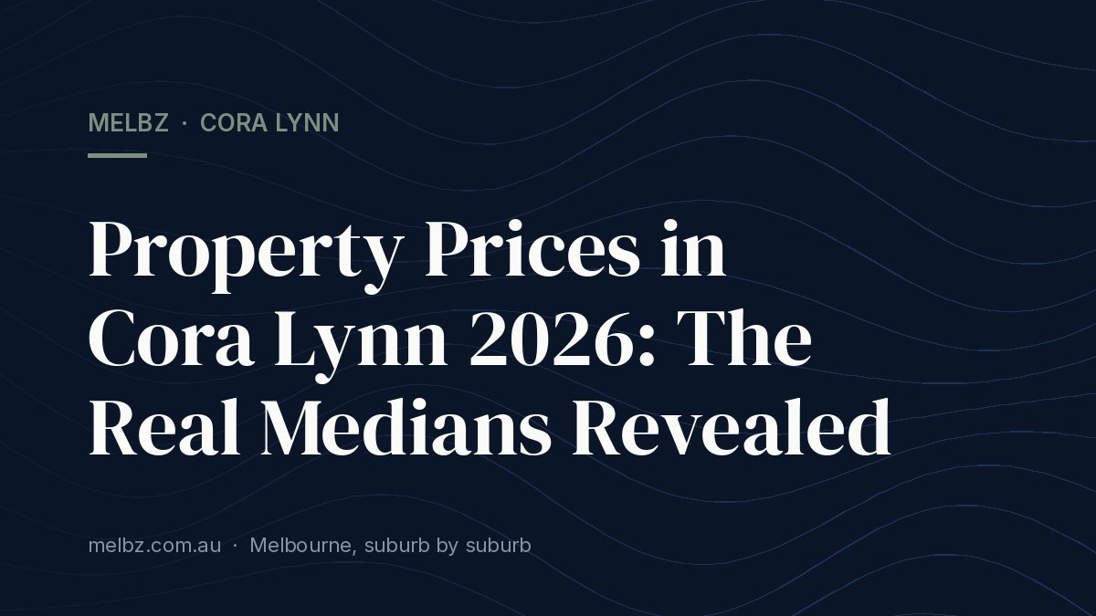 Title card: Property Prices in Cora Lynn 2026: The Real Medians Revealed