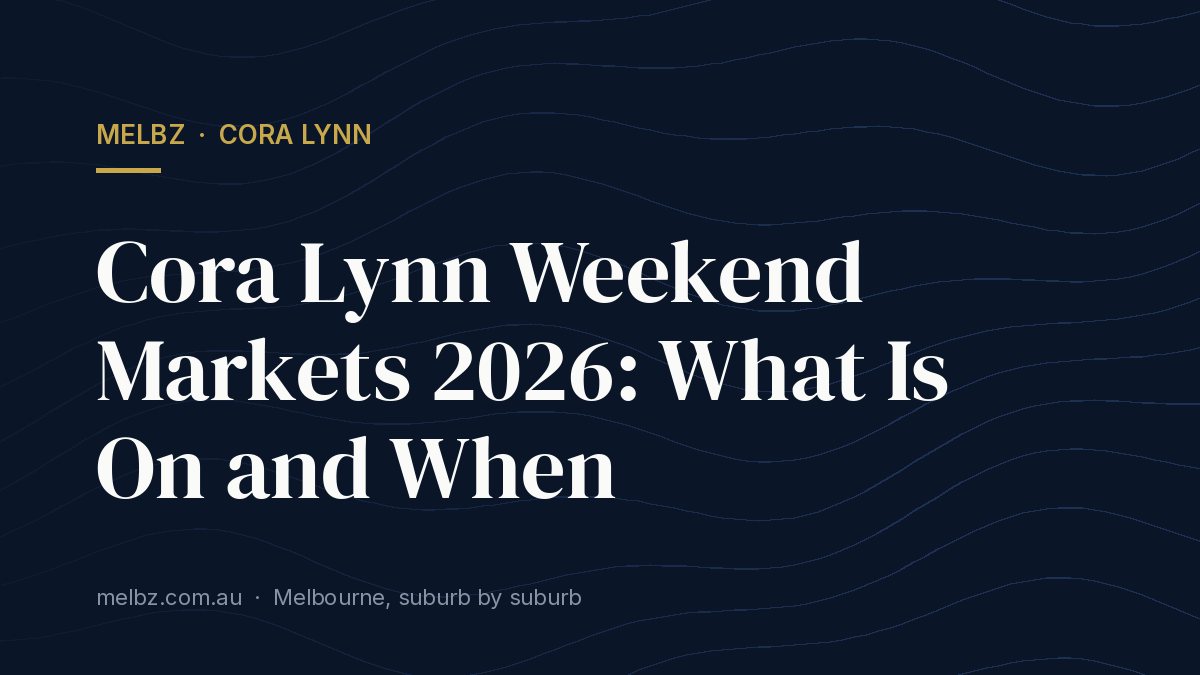 Title card: Cora Lynn Weekend Markets 2026: What Is On and When