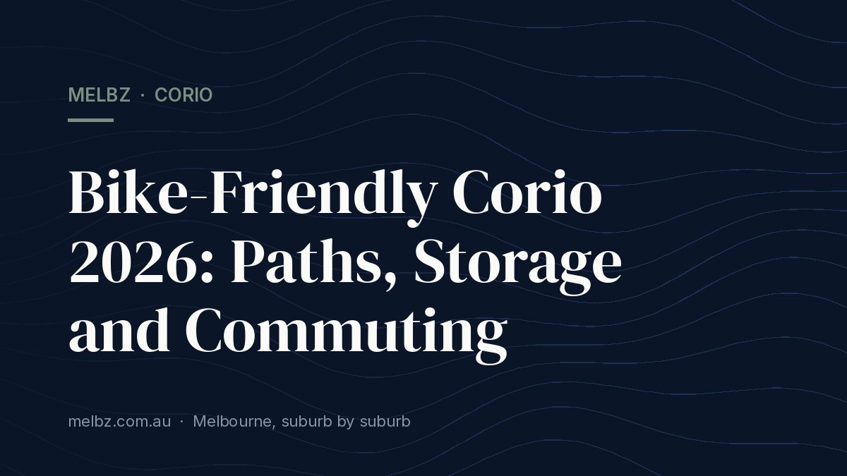 Title card: Bike-Friendly Corio 2026: Paths, Storage and Commuting