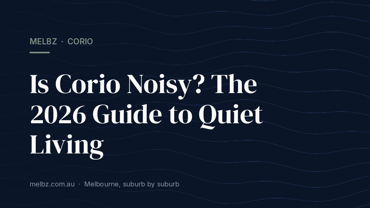 Title card: Is Corio Noisy? The 2026 Guide to Quiet Living