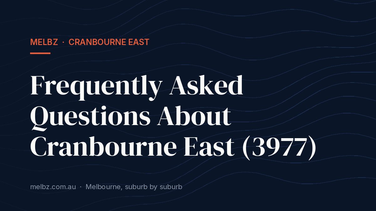 Title card: Frequently Asked Questions About Cranbourne East (3977)