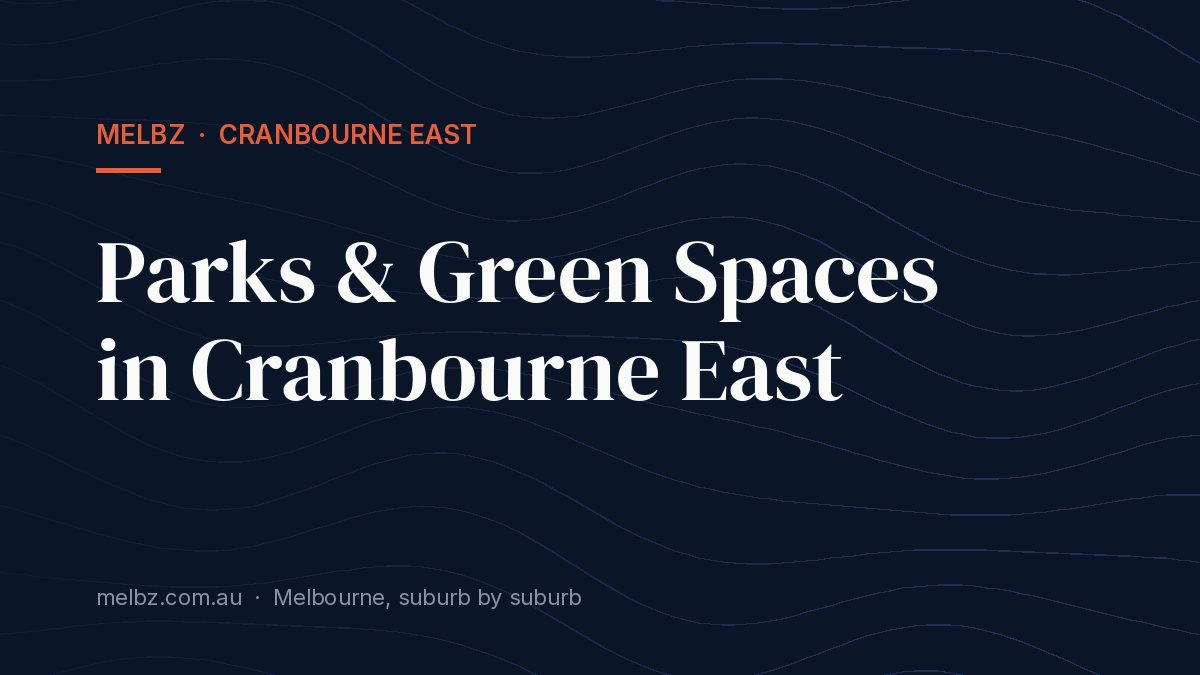 Title card: Parks & Green Spaces in Cranbourne East