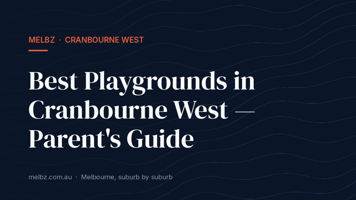 Title card: Best Playgrounds in Cranbourne West — Parent's Guide