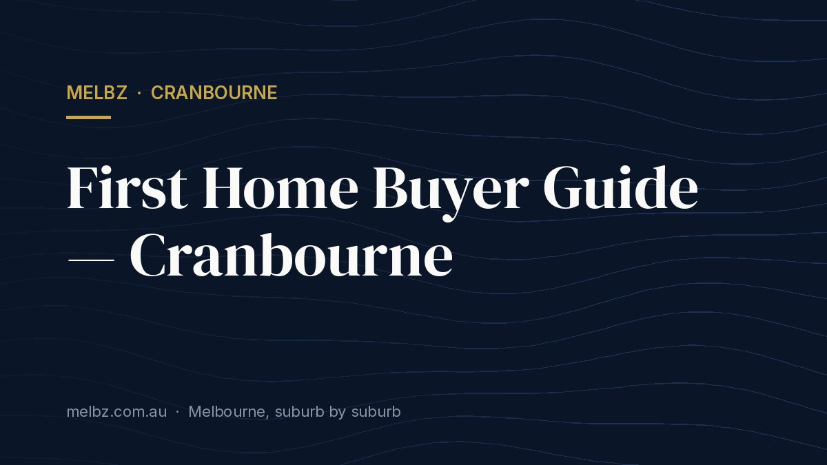 Title card: First Home Buyer Guide — Cranbourne