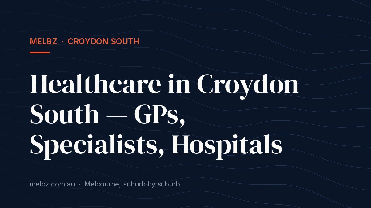 Title card: Healthcare in Croydon South — GPs, Specialists, Hospitals
