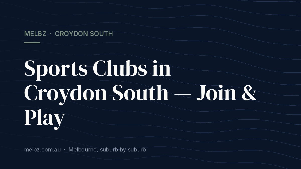Title card: Sports Clubs in Croydon South — Join & Play