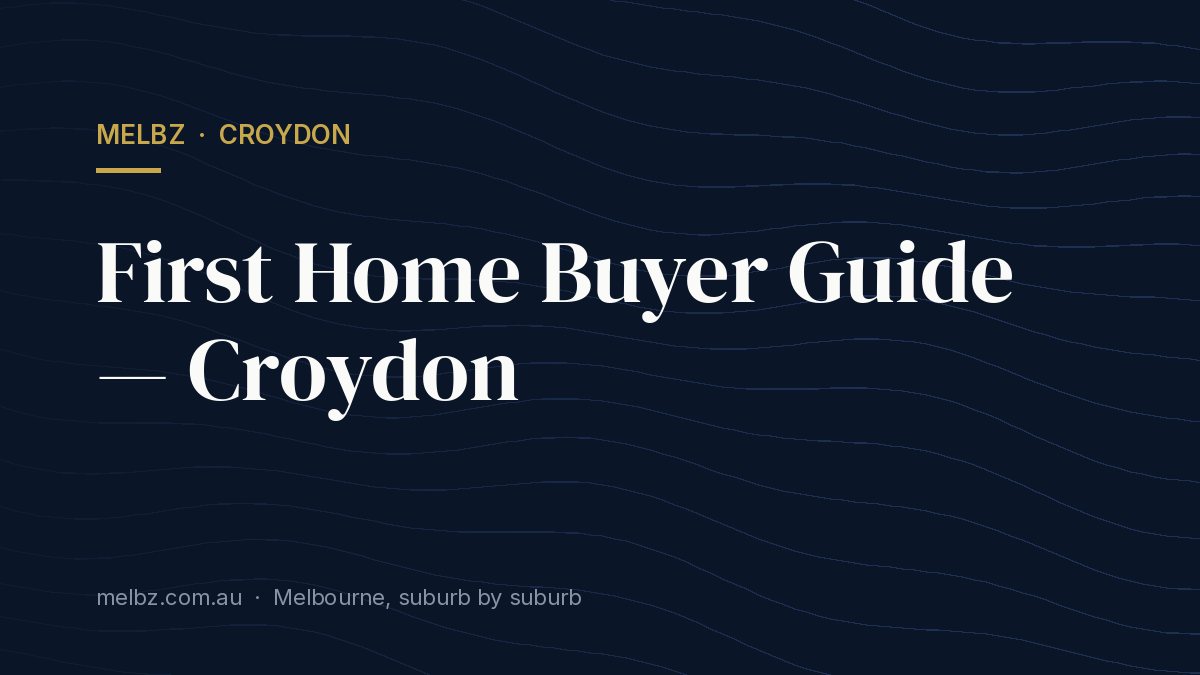 Title card: First Home Buyer Guide — Croydon