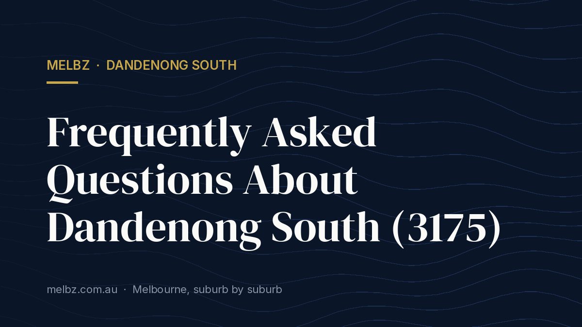 Title card: Frequently Asked Questions About Dandenong South (3175)