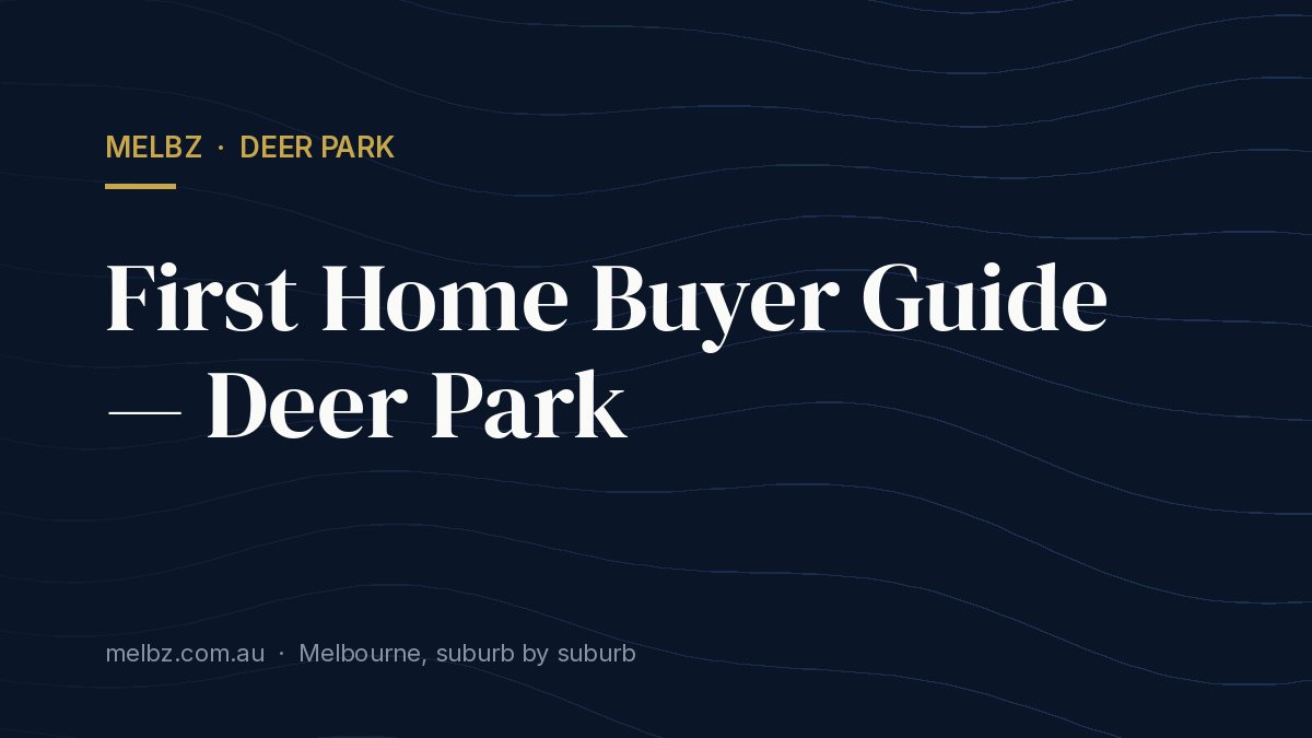 Title card: First Home Buyer Guide — Deer Park