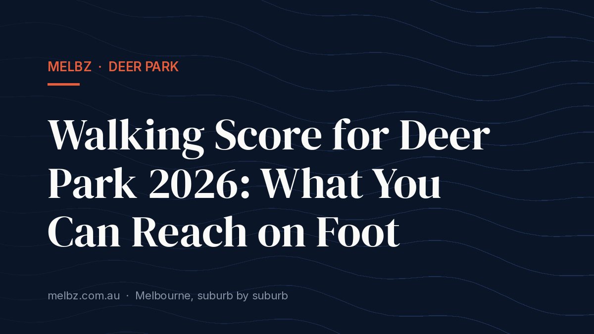 Title card: Walking Score for Deer Park 2026: What You Can Reach on Foot