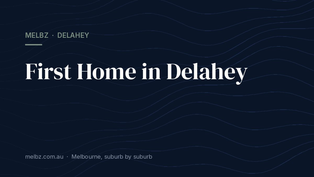 Title card: First Home in Delahey