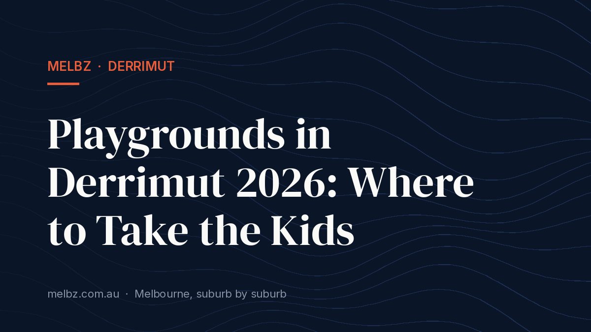 Title card: Playgrounds in Derrimut 2026: Where to Take the Kids