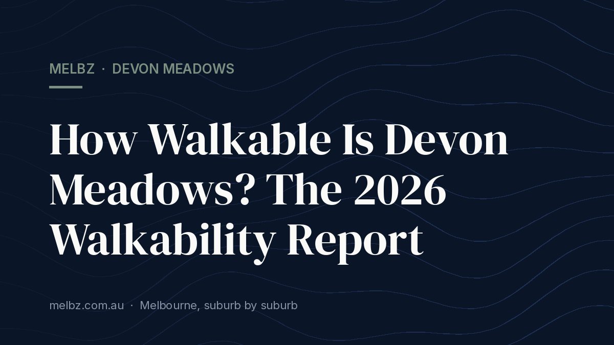 Title card: How Walkable Is Devon Meadows? The 2026 Walkability Report