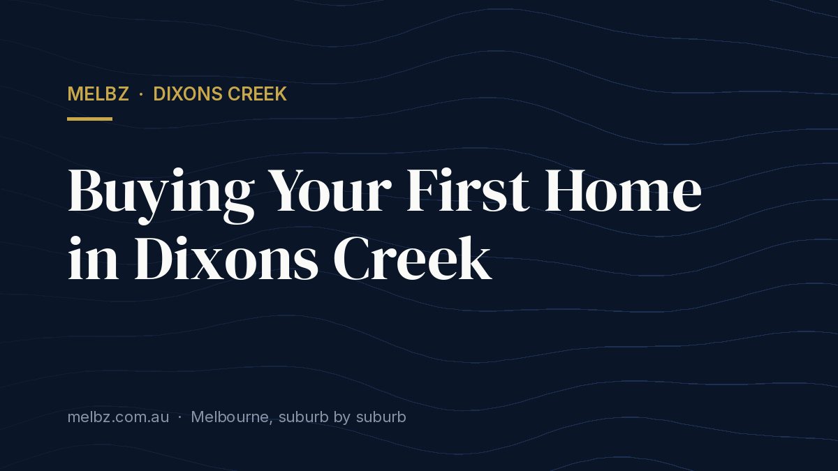 Title card: Buying Your First Home in Dixons Creek