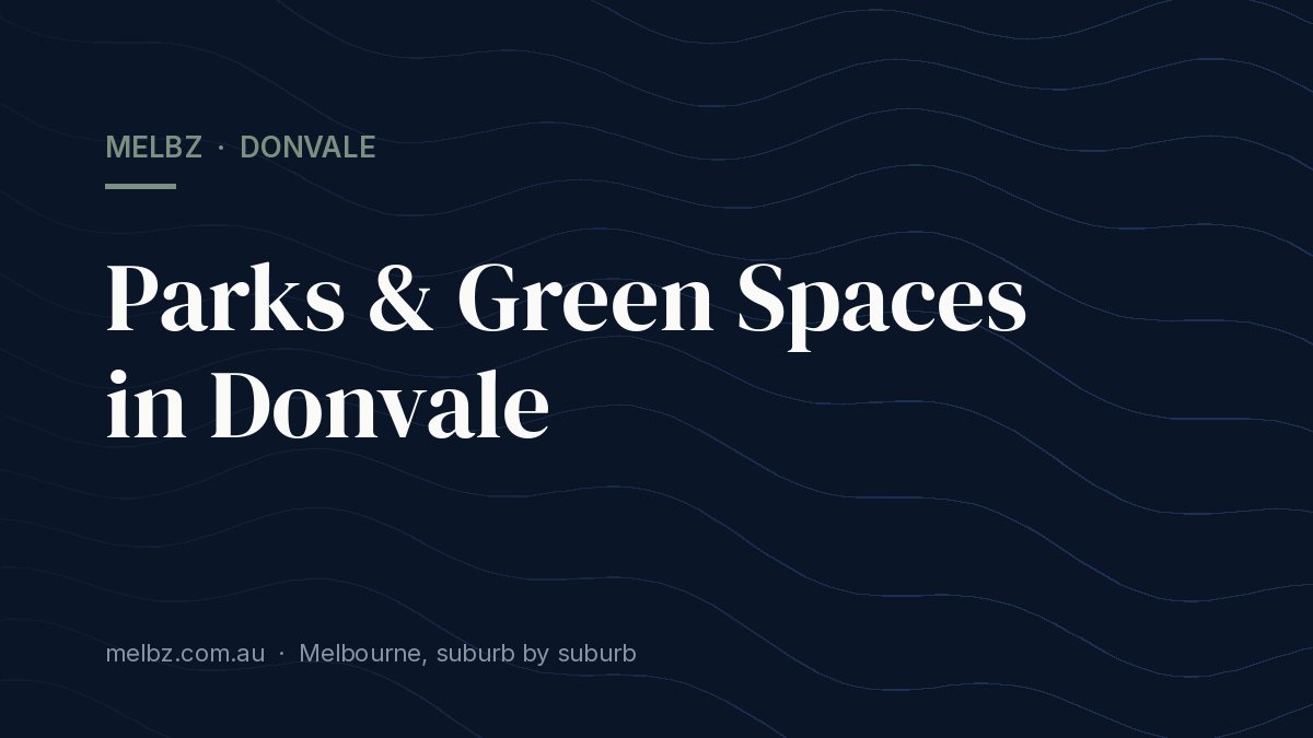 Title card: Parks & Green Spaces in Donvale