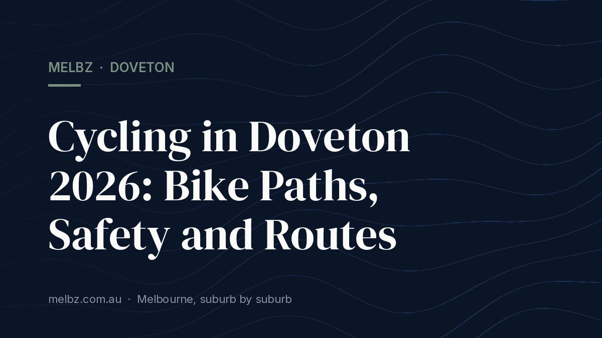 Title card: Cycling in Doveton 2026: Bike Paths, Safety and Routes