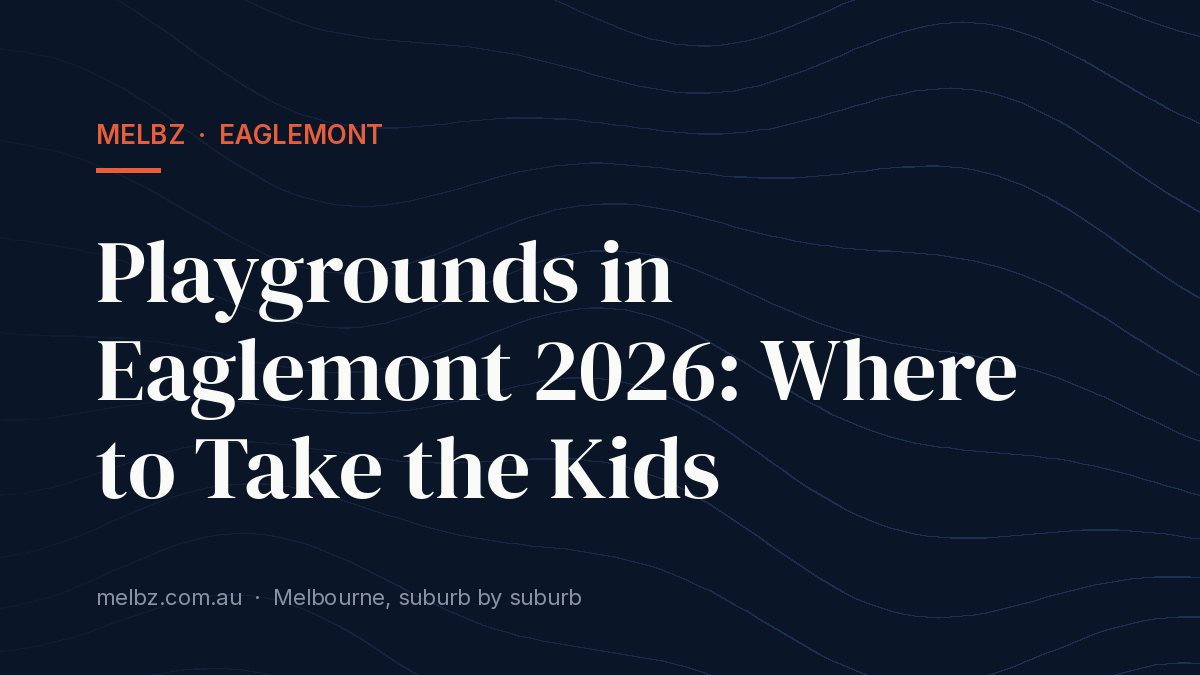 Title card: Playgrounds in Eaglemont 2026: Where to Take the Kids