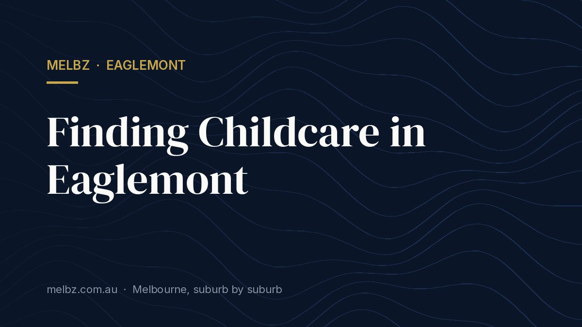 Title card: Finding Childcare in Eaglemont