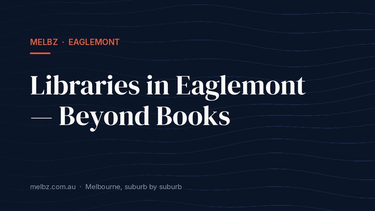 Title card: Libraries in Eaglemont — Beyond Books