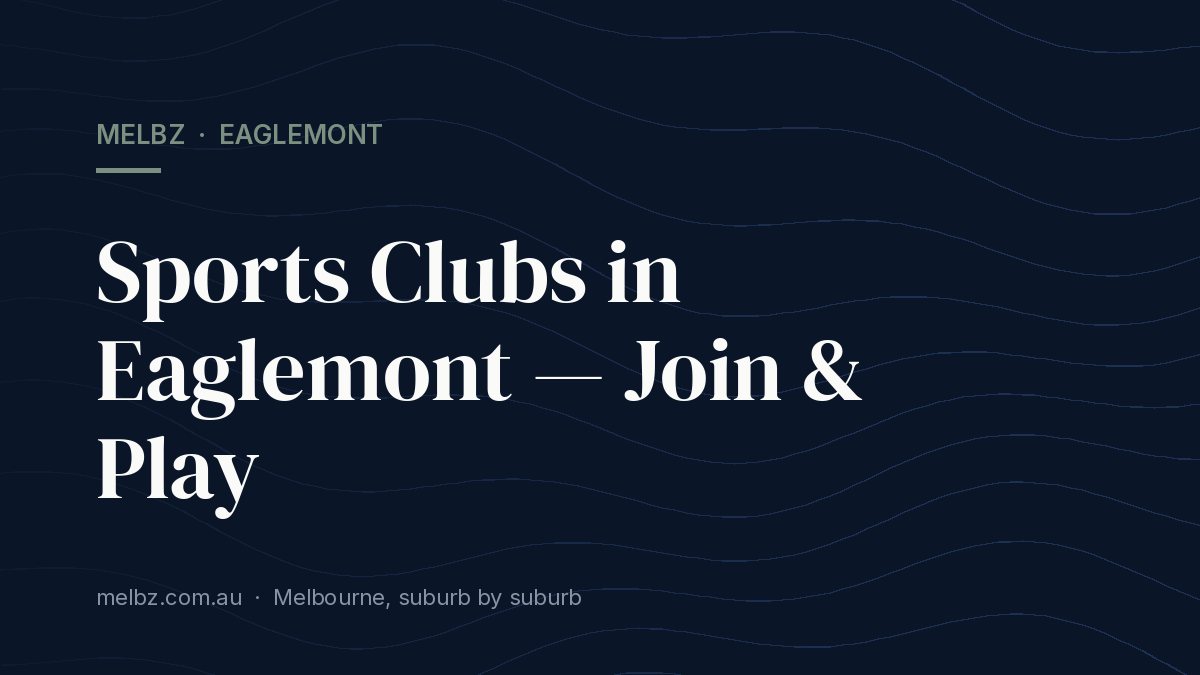 Title card: Sports Clubs in Eaglemont — Join & Play