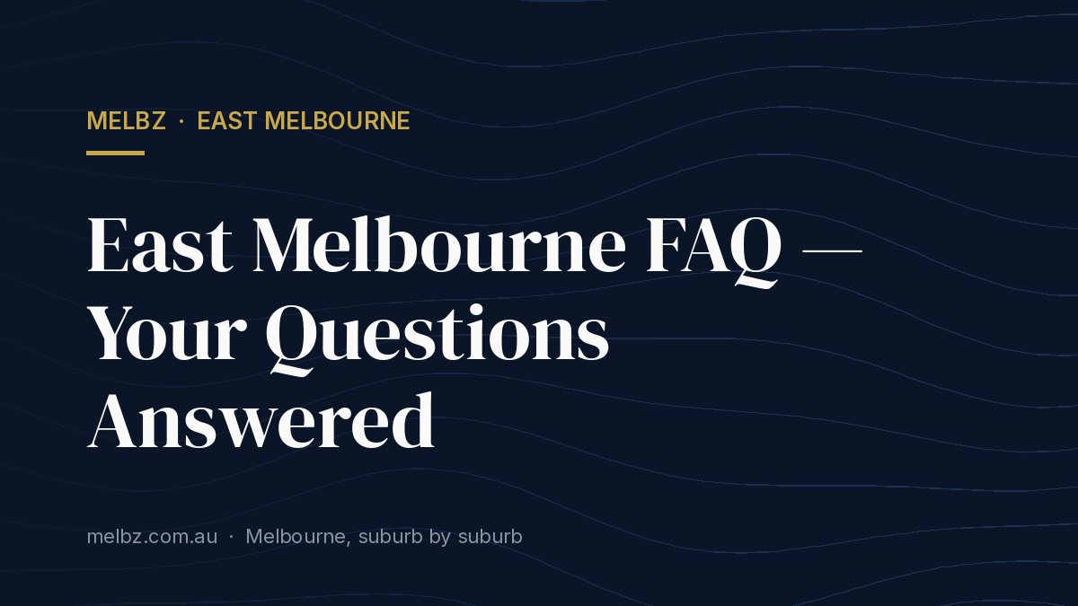 Title card: East Melbourne FAQ — Your Questions Answered