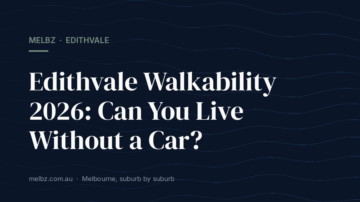 Title card: Edithvale Walkability 2026: Can You Live Without a Car?