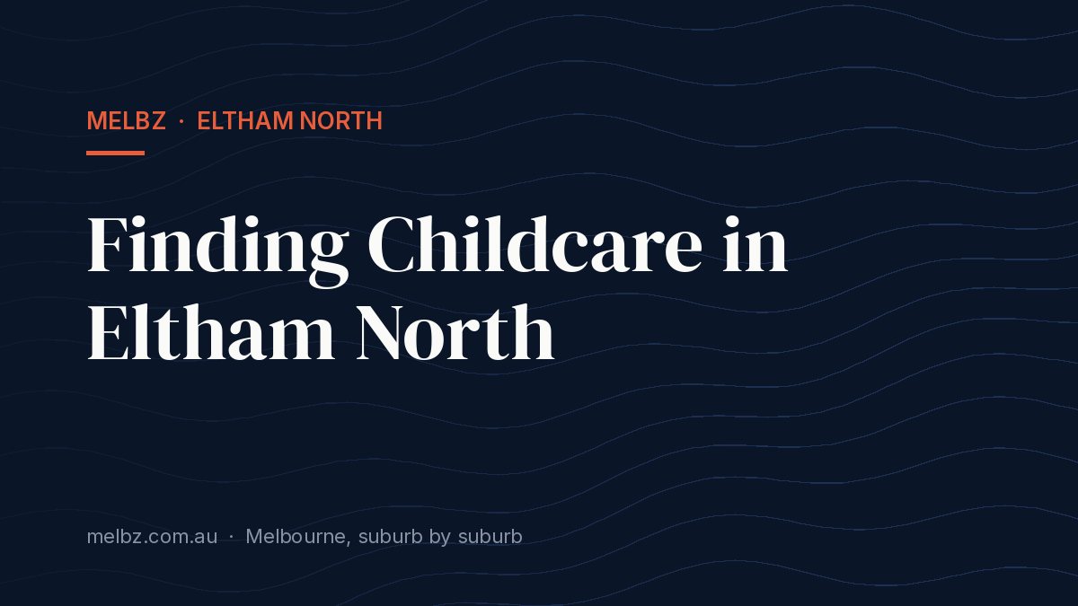 Title card: Finding Childcare in Eltham North