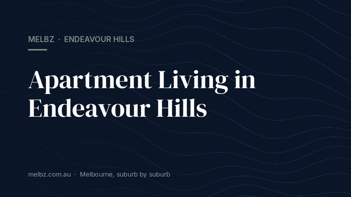 Title card: Apartment Living in Endeavour Hills