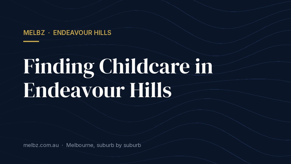 Title card: Finding Childcare in Endeavour Hills