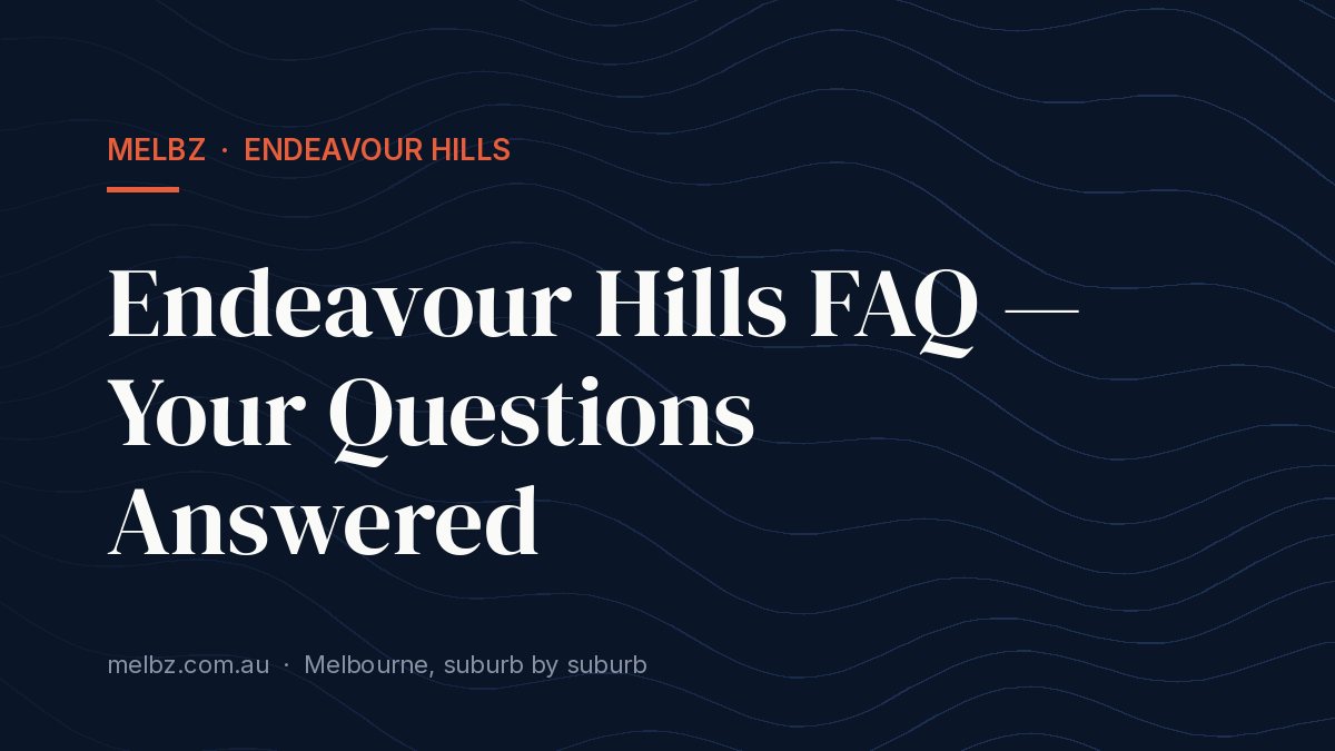 Title card: Endeavour Hills FAQ — Your Questions Answered