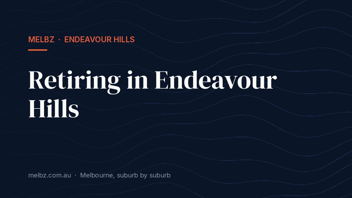 Title card: Retiring in Endeavour Hills