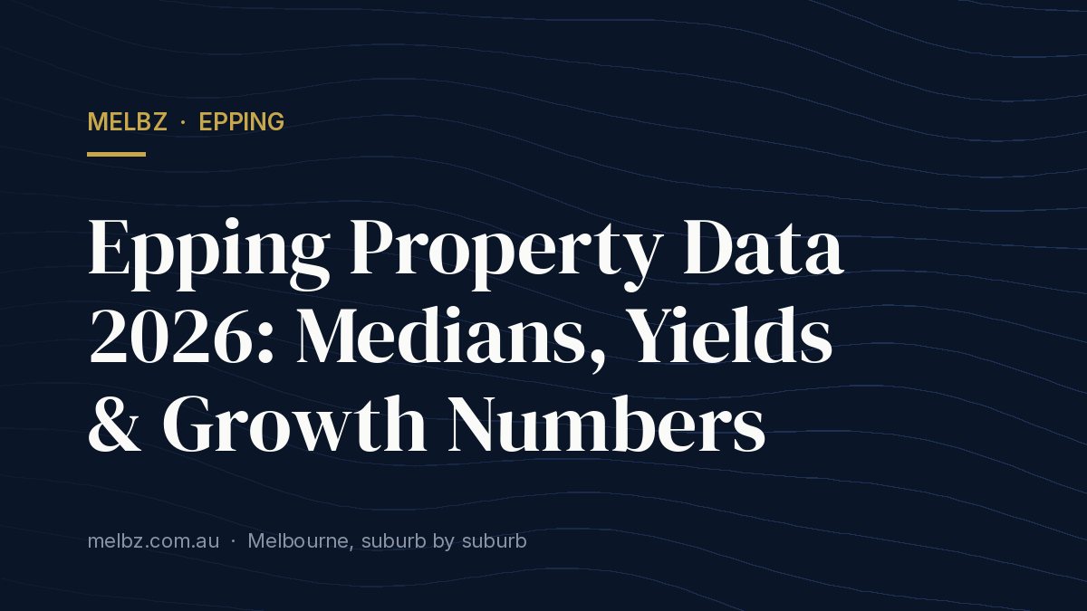 Title card: Epping Property Data 2026: Medians, Yields & Growth Numbers