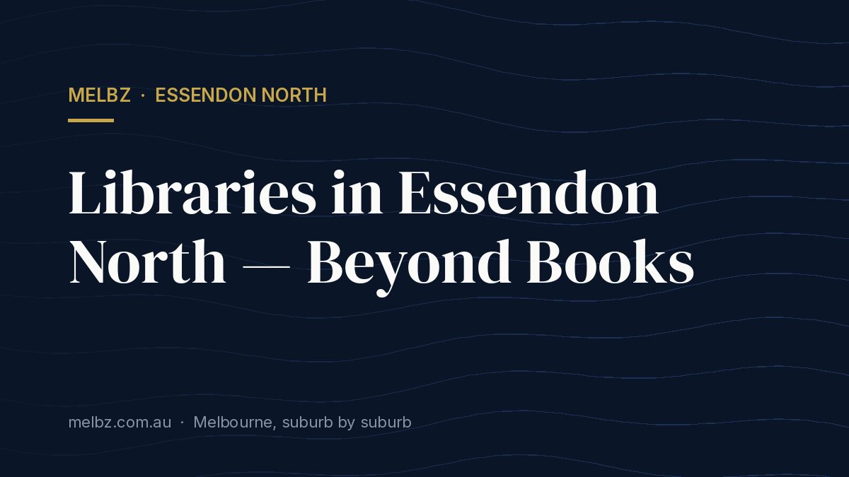 Title card: Libraries in Essendon North — Beyond Books