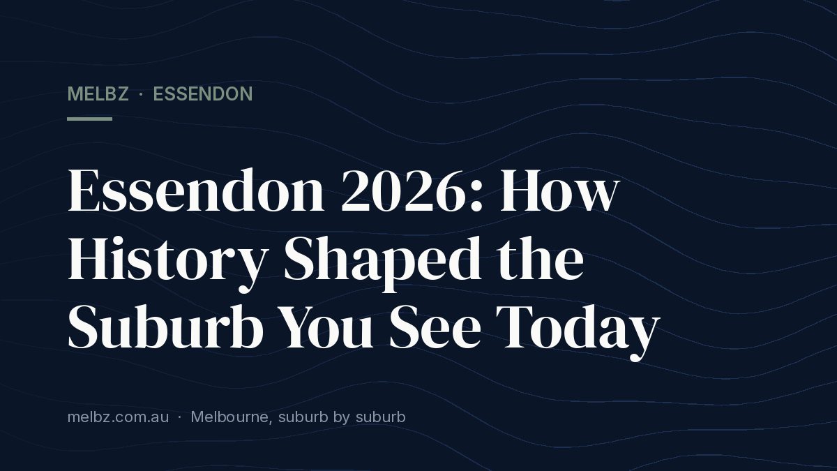 Title card: Essendon 2026: How History Shaped the Suburb You See Today