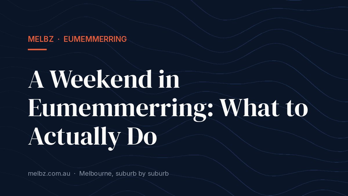 Title card: A Weekend in Eumemmerring: What to Actually Do