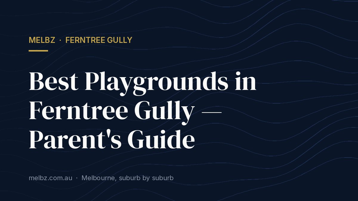 Title card: Best Playgrounds in Ferntree Gully — Parent's Guide