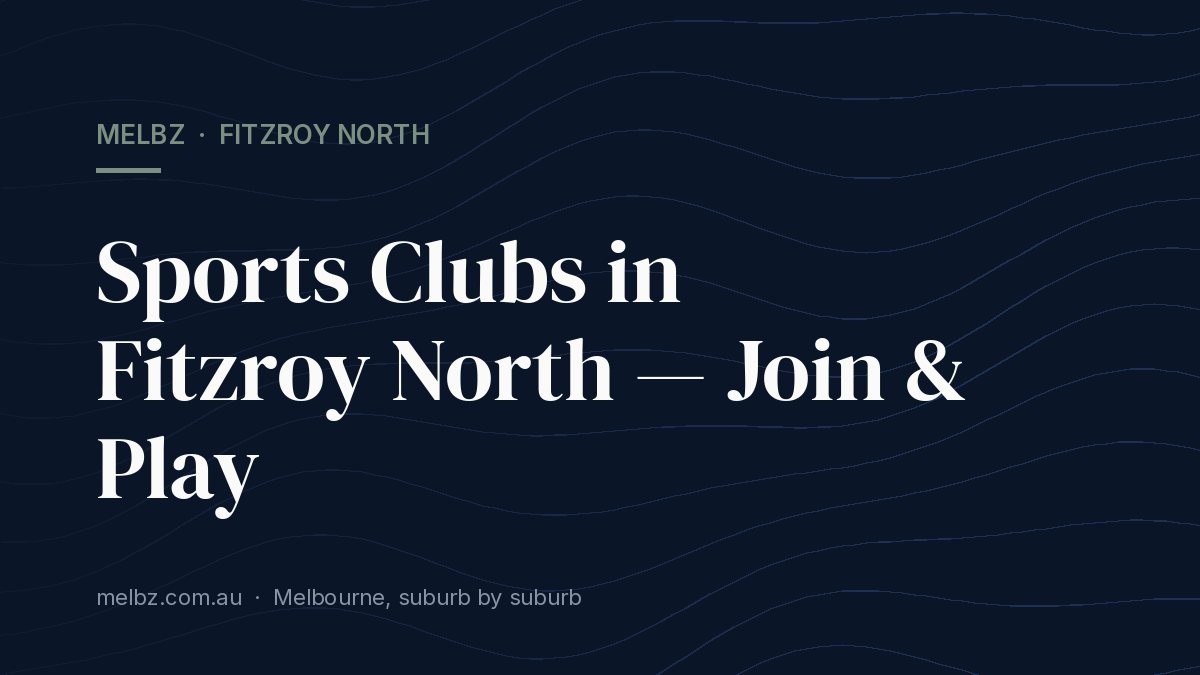 Title card: Sports Clubs in Fitzroy North — Join & Play