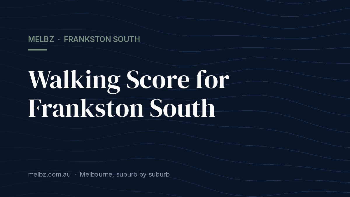 Title card: Walking Score for Frankston South