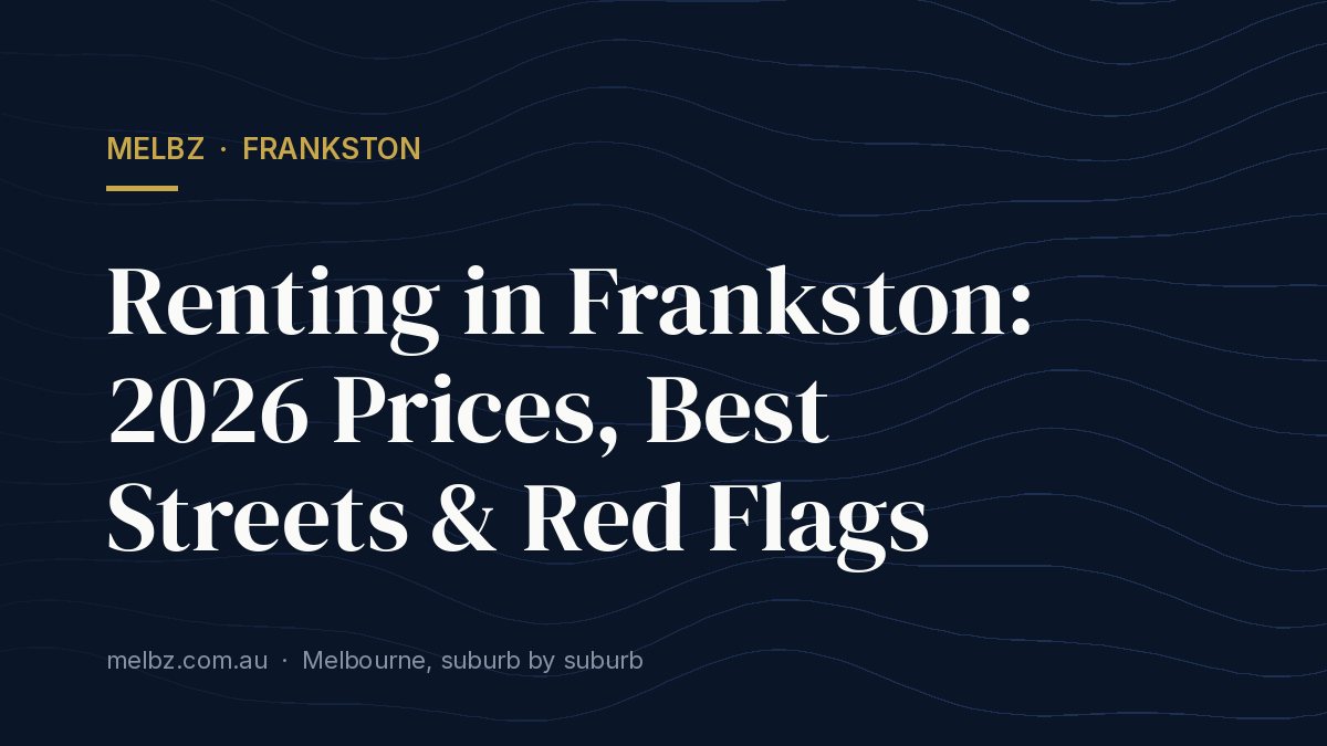 Title card: Renting in Frankston: 2026 Prices, Best Streets & Red Flags