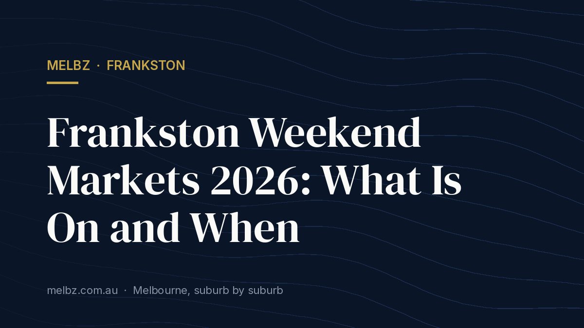 Title card: Frankston Weekend Markets 2026: What Is On and When
